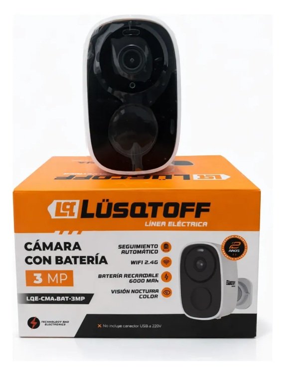 CAMARA EXTERIOR 3MP LUSQTOFF C/BATERIA LQECAMBAT3MP